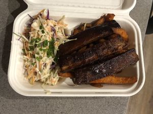 Ribs and slaw pack  at GrassfedVegan in South Brisbane