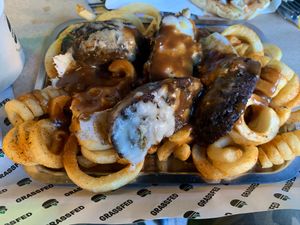 Meatloaf cheese fries  at GrassfedVegan in South Brisbane