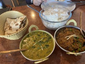 Roti, dahl palak and mushroom curry   at The Copper Pot in Westport