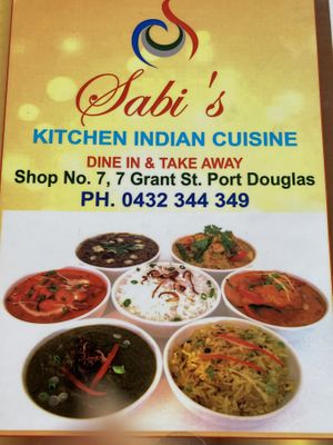 Extensive menu at Sabi's Kitchen in Port Douglas