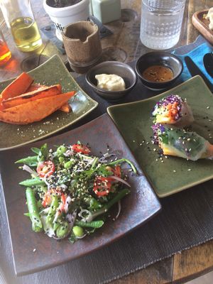 3 tapas with bread for 200 bath at Gecko Republic Jungle Cafe in Koh Tao