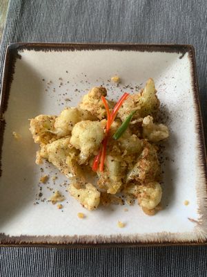 Chili cauliflower  at Gecko Republic Jungle Cafe in Koh Tao
