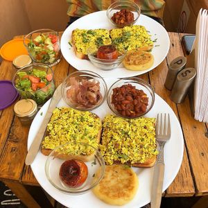 Vegan breakfasts  at Mark's Cafe in Varanasi