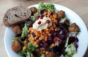 Falafel Tahini Salad at Dean & David - Osakaallee in Hamburg