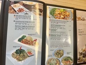 Menu: rice bowls and noodles   at Botanist Cafe in Malacca