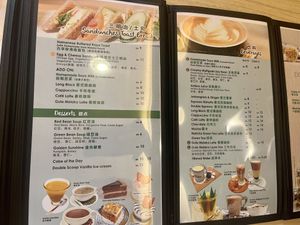 Menu: sandwiches, desserts and drinks   at Botanist Cafe in Malacca