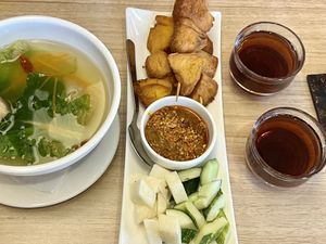 Soup sides and drinks   at Botanist Cafe in Malacca