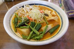 Nyonya Curry Ramen Soup. at Botanist Cafe in Malacca