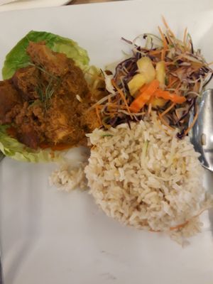 Veggie rendang rice set at Botanist Cafe in Malacca