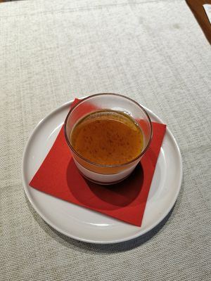 Coconut milk panna cotta at Yi Wei Chinese Art in Genoa