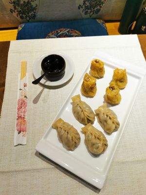 Vegetable dumplings and shumai at Yi Wei Chinese Art in Genoa