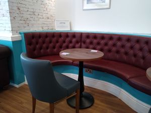 Seating at Cadwaladers in Porthmadog
