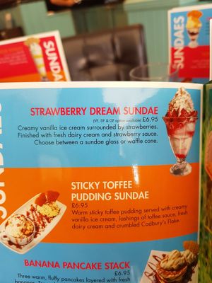 Strawberry Dream Sundae at Cadwaladers in Porthmadog