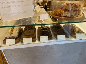 Cake display at Jaunty Goat Coffee - Northgate St in Chester