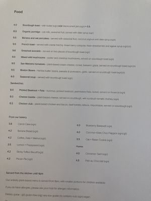 The menu  at Jaunty Goat Coffee - Northgate St in Chester
