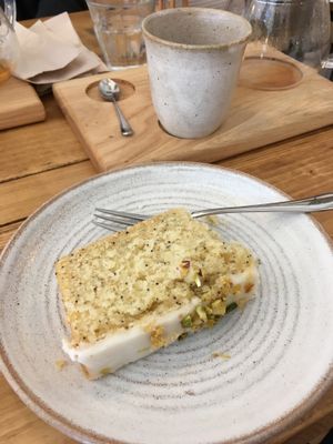 Lemon and poppy seed cake. Moist and fruity at Jaunty Goat Coffee - Northgate St in Chester