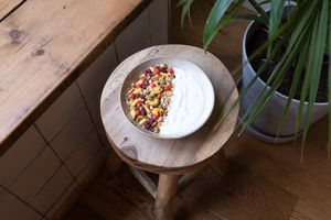 Granola with coconut yoghurt at Northgate street at Jaunty Goat Coffee - Northgate St in Chester