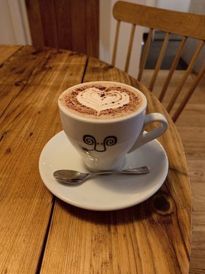 Hot chocolate with oat milk.  at Jaunty Goat Coffee - Northgate St in Chester