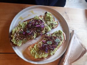 Avocado on sourdough at Jaunty Goat Coffee - Northgate St in Chester