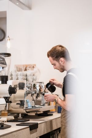 Eagle One oat milk pour at Northgate Street at Jaunty Goat Coffee - Northgate St in Chester