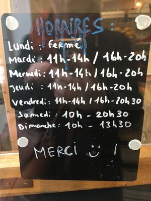 Opening hours  at L'Epicerie Kilogramme in Paris