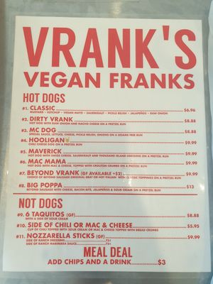Menu at BESTIES Vegan Paradise - Hollywood in Hollywood