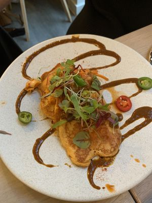 Kimchi Pancakes at Stem & Glory in London
