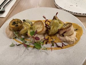 Vegan Scallops  at Stem & Glory in London