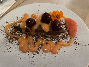 Chocolate tart at Stem & Glory in London