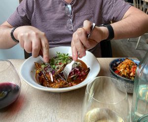 Aubergine Chermoula  at Stem & Glory in London