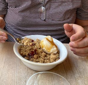 Cherry crumble  at Stem & Glory in London