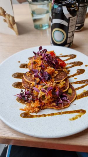 Kimchi pancakes at Stem & Glory in London