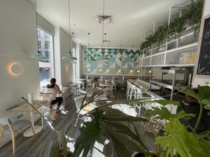 Stem and Ginger (mops and brushes and chair hidden behind me)  at Stem & Glory in London