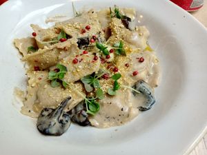 Pumpkin ravioli at Stem & Glory in London