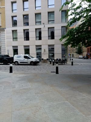 Outside the cafe at Stem & Glory in London