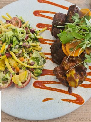 Sweet & sour brocoli at Stem & Glory in London