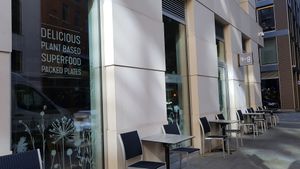 Outside  at Stem & Glory in London