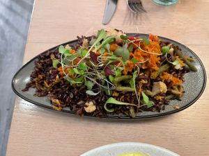 Kimchi fried rice   at Stem & Glory in London