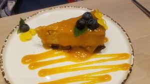 Mango cheesecake at Stem & Glory in London