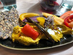 Hummus starter at Stem & Glory in London