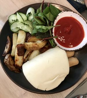 Hotdog and chips from kids menu at Stem & Glory in London