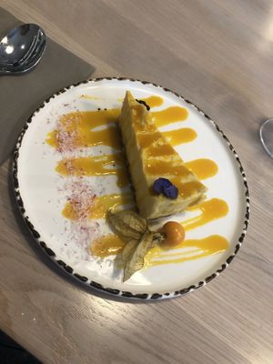 Mango cheesecake! at Stem & Glory in London