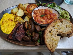 Full English breakfast at Stem & Glory in London