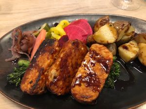 marinated tempeh at Stem & Glory in London