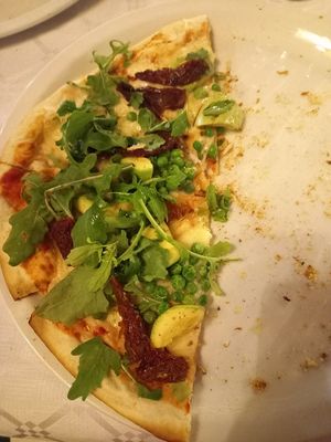 Saved half of my pizza for dinner the next day at Mezzaluna  in St Pauls Bay