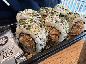 vegan 'tuna' california rolls  at Yooji's Sushi - Bahnhofstrasse in Zurich