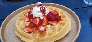 Vegan waffle at Chi Chi's in North London