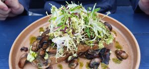 Mushrooms on toast at Chi Chi's in North London