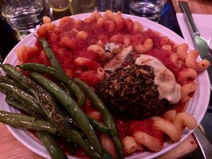 Cavitation with Quinoa Meatball all with Victoria’s homemade cashew-sunflower seed cheese 😋   at Mezzo Italiano in Cambria