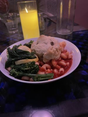 Vegan Puttanesca and Quinoa Ball Topped with a In-House Made Cheese 🤌  at Mezzo Italiano in Cambria